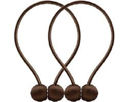Magnetisch Gordijn Embrasse - Gordijn Houder - Donkerbruin - Magnetisch - Gordijn Accessoires - 2 Stuks | Gordijnklemmen | Gordijnbinders