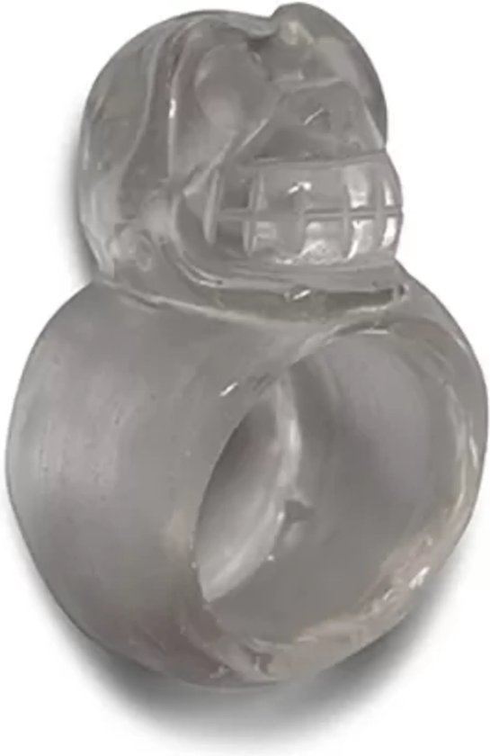 Bague tête de mort Cristal de roche - taille 17,5