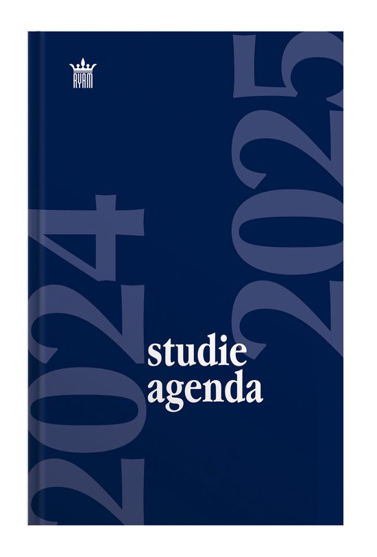 Foto: Ryam studie agenda hardcover 2024 2025 genaaid gebonden 15 x 20 cm blauw 