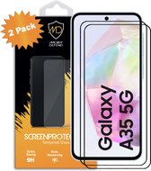 2-Pack Samsung Galaxy A35 Screenprotectors - MobyDefend Screensavers Met Zwarte Randen - Gehard Glas - Glasplaatjes Geschikt Voor Samsung Galaxy A35