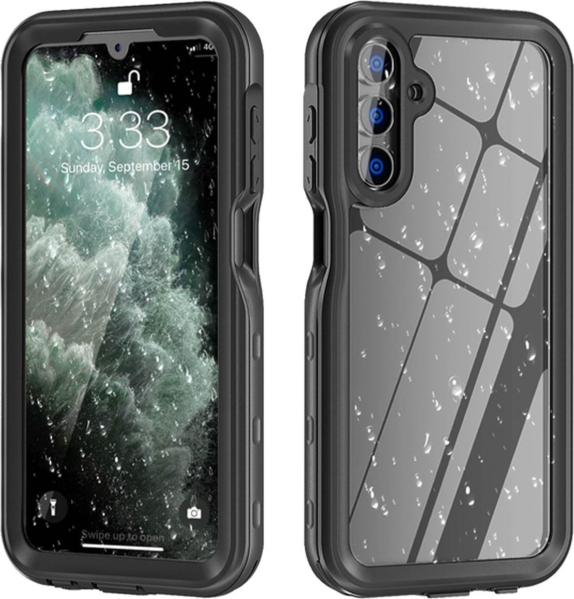 Redpepper Dot Plus Waterproof Backcover geschikt voor Samsung Galaxy A15 (5G/4G) - Zwart