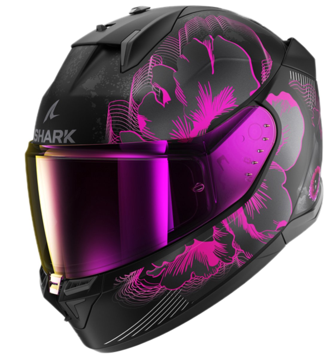 Shark D-Skwal 3 Mayfer Mat Black Violet Anthracite KVA S - Maat S - Helm
