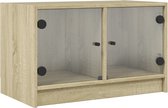 vidaXL-Tv-meubel-met-glazen-deuren-68x37x42-cm-sonoma-eikenkleurig