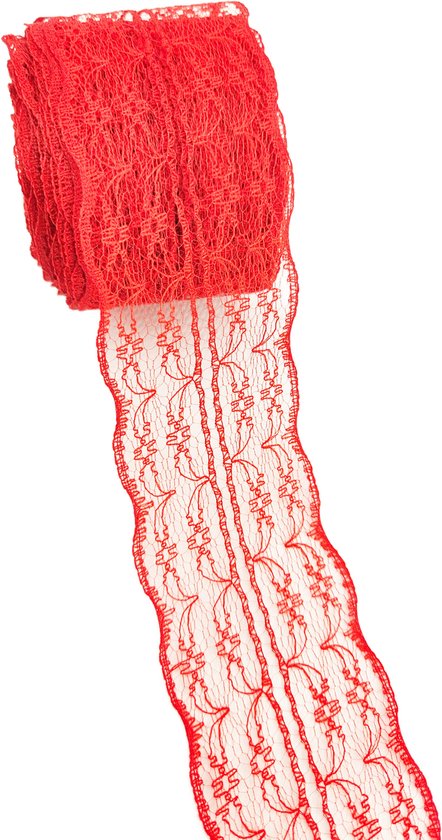 Ruban Dentelle Décorative 25 Mm De Large - Blanc Et Orange, Pour Couture, Mariage, Déco Maison Et DIY