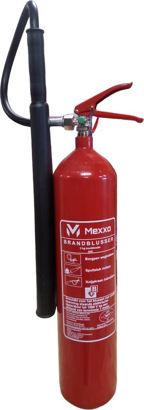 CO2 brandblusser 5 kg - vorstvrije brandblusser - Incl. wandbeugel en keuringssticker - Mexxo