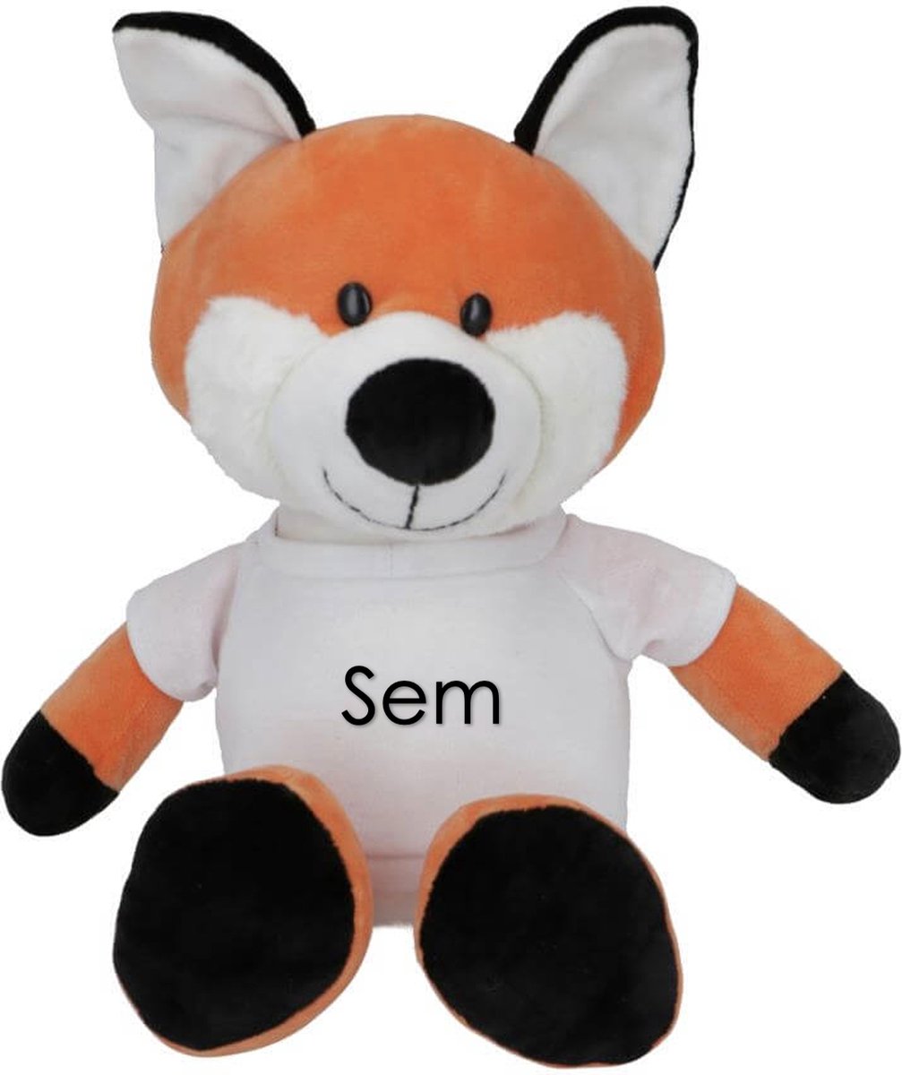 Goedkoopste pluche met naam - vos met naam - 23 cm - knuffelplezier - cadeau- kraamcadeau - verjaardagscadeau