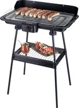 Elektrische staande barbecue met XXL-grillrooster (51 x 30 cm) 2200 watt windbescherming controlelampje veiligheidsschakelaar traploze temperatuurinstelling Barbecue