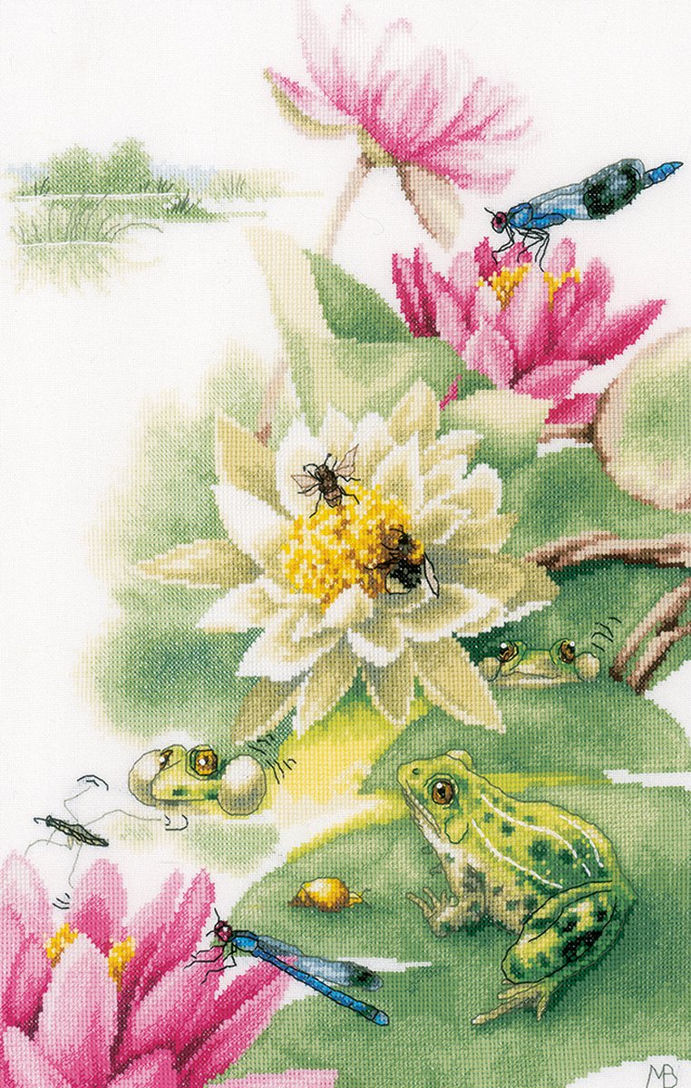Lanarte borduurpakket PN0196182 marjolein bastin lelies en kikkers