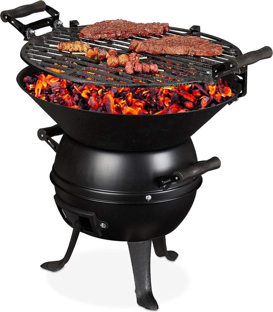 Houtskoolbarbecue gietijzer 35 cm kopen