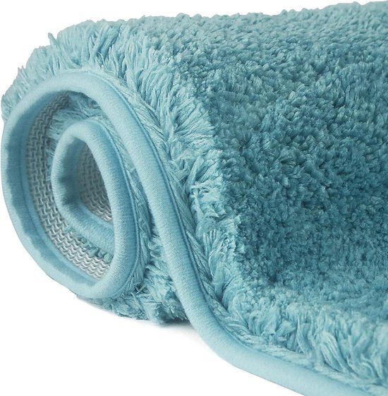 Antislip hoogpolige badmat - Machinewasbaar en waterabsorberend - Zachte microvezels voor badkuip, douche en badkamer Badmat