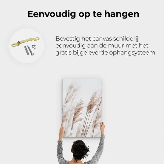 Artaza Peinture sur toile Herbes hautes agitant dans le vent – ​​60 x 90 – Décoration murale – Photo sur toile – Impression sur toile