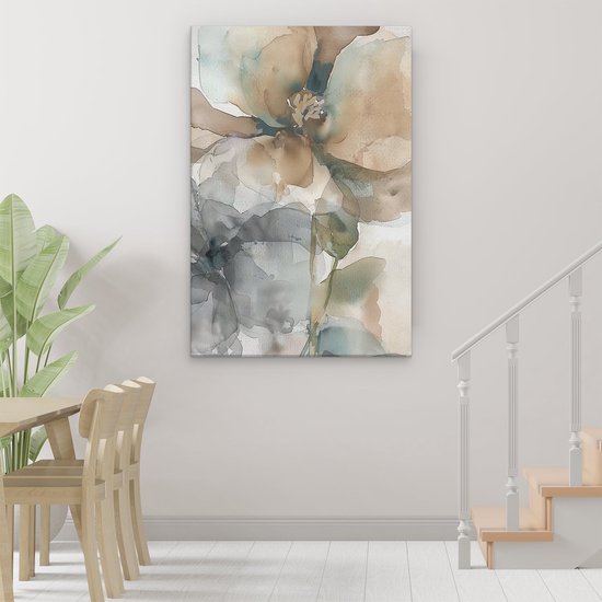 Artaza Peinture sur toile aquarelle illustration de Fleurs – 80 x 120 – Groot – Photo sur toile – Impression sur toile