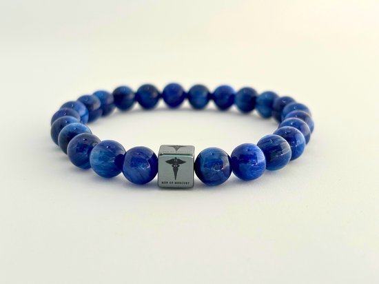 Men of Mercury - Limited Edition - Kyanite armband heren - 20cm omtrek - Edelstenen - Kralen - Mannen