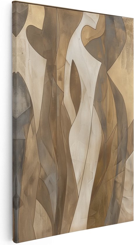 Artaza Canvas Schilderij Kunstwerk van een Vrouw in Bruin en Beige - 40x60 - Wanddecoratie - Foto Op Canvas - Canvas Print