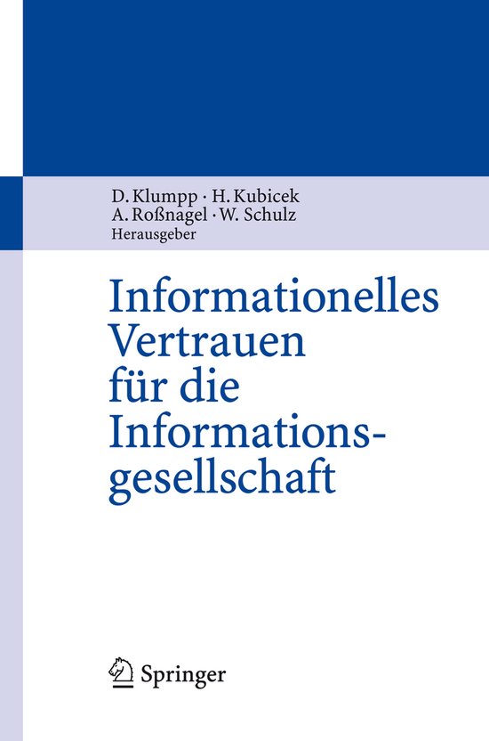 Informationelles Vertrauen für die Informationsgesellschaft - cover
