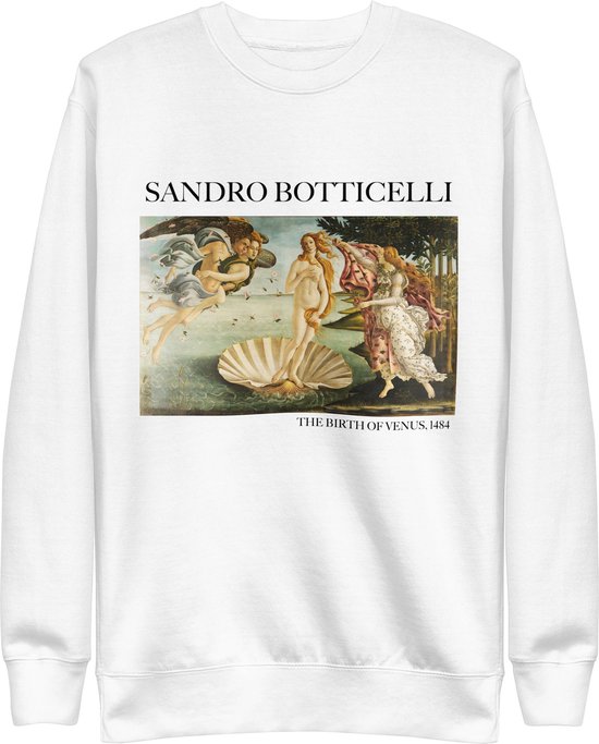 Sandro Botticelli 'De Geboorte van Venus' ("The Birth of Venus") Beroemd Schilderij Sweatshirt | Unisex Premium Sweatshirt | Wit | XL