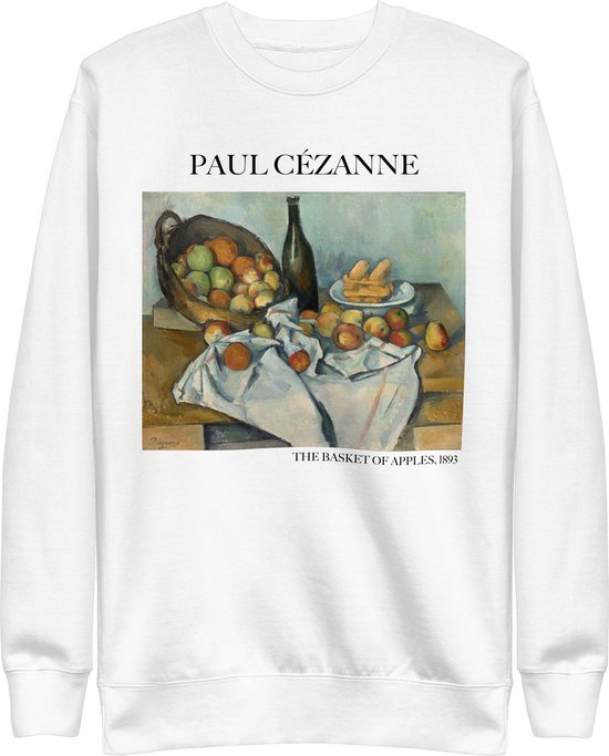 Paul Cézanne 'De Mand met Appels' ("The Basket of Apples") Beroemd Schilderij Sweatshirt | Unisex Premium Sweatshirt | Wit | S
