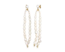 Elli PREMIUM - Oorbellen - Oorsteker Dames Gekweekte Zoetwaterparels 925 Sterling Zilver Verguld - Dames