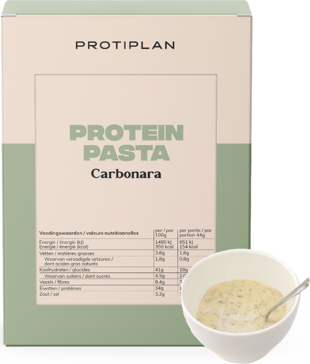 Goedkoopste Protiplan | Pasta Carbonara | 7 x 44 gram | Koolhydraatarme Pasta | Eiwitrijke Pasta