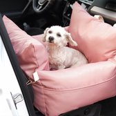 Goldcave Lit pour chien pour voiture - Version Luxe Extra doux - Siège auto pour chien - Panier de voiture - Lit pour chien - Rose