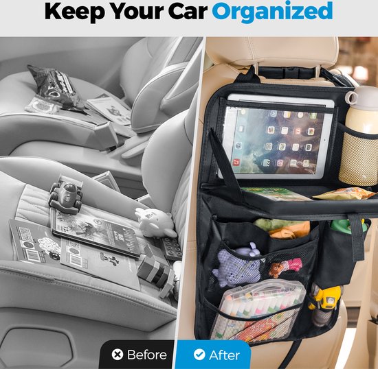 Tsumbay Auto Organizer 2 Stuks - met Lade en Transparant Vak voor iPad - Opbergtas Multi Pockets - 60*42*5cm - Max 18kg van Tsumbay — afbeelding 3
