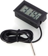 Digitale LCD-thermometer met externe sonde voor koelkast Diepvriezer Aquarium - Zwart