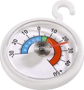Analoge thermometer om op te hangen in koelkast en vriezer -30°C tot +50°C wit rond