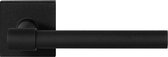 Deurkruk op rozet - Zwart - RVS - GPF bouwbeslag - GPF deurklink op vierkante rozet, Hipi Deux, paar, zwart