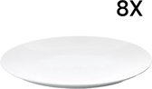 Borden - 27 cm - 8 Stuks - Wit - Horeca - Set - Pack - Witte Borden - Kwaliteit - Porselein - Dinerbord - Ontbijtbord - Lunchbord