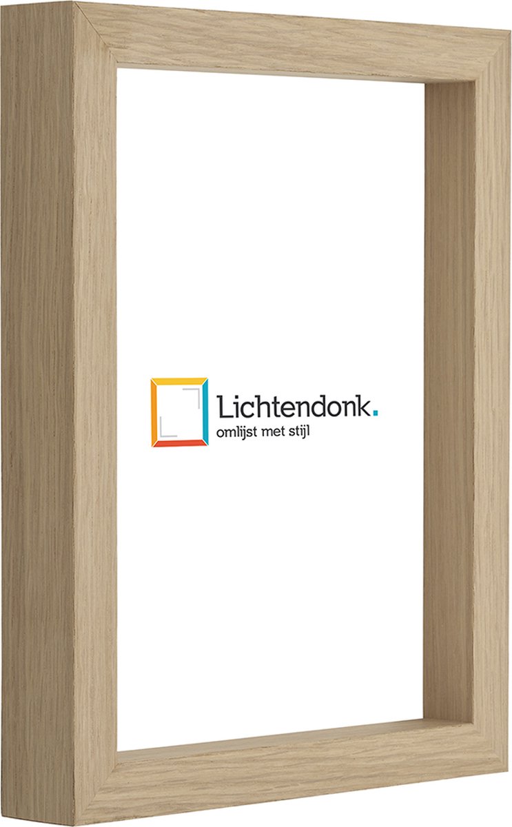 Lichtendonk Fotolijst - Eiken - 3 cm hoog profiel - Fotomaat 20x60 - Helder glas - Art.nr. 10106411520602 NaturelNaturel