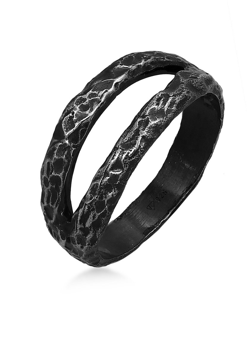 Haze & Glory - Ring - HG HAZE & GLORY - Ring Heren van 925 sterling zilver, Sieraden Heren, Zilveren ring geoxideerd, Twin Ring, Modern, Niet zo Basis - Heren