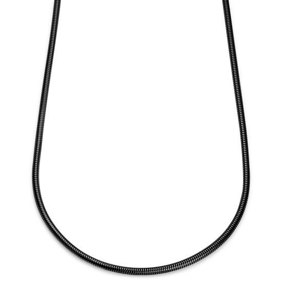 Ostan Venetiaanse halsketting, uniseks, roestvrij staal, zwart, briolette ketting, collier, schakelketting, breedte 2 - 5 mm, lengte 45 - 80 cm, Roestvrij staal, Geen edelsteen