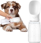 JAXY Drinkfles Hond - Honden Waterfles - Drinkfles Honden Onderweg - Waterfles Hond - Honden Drinkfles - 550ml - Wit