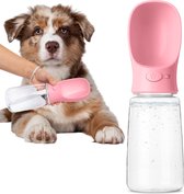 JAXY Drinkfles Hond - Honden Waterfles - Drinkfles Honden Onderweg - Waterfles Hond - Honden Drinkfles - 550ml - Roze