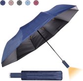 Drip Dash Paraplu met LED Zaklamp - Marine Blauw- Reisparaplu Waterdicht & Anti UV-Straling - Automatische Stormparaplu - Opvouwbaar & Automatisch Uitklapbaar - Ø 106 CM - Stormbestendig Golfparaplu