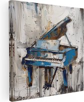 Artaza Canvas Schilderij Abstract Kunstwerk van een Blauwe Piano - 40x40 - Klein - Foto Op Canvas - Canvas Print
