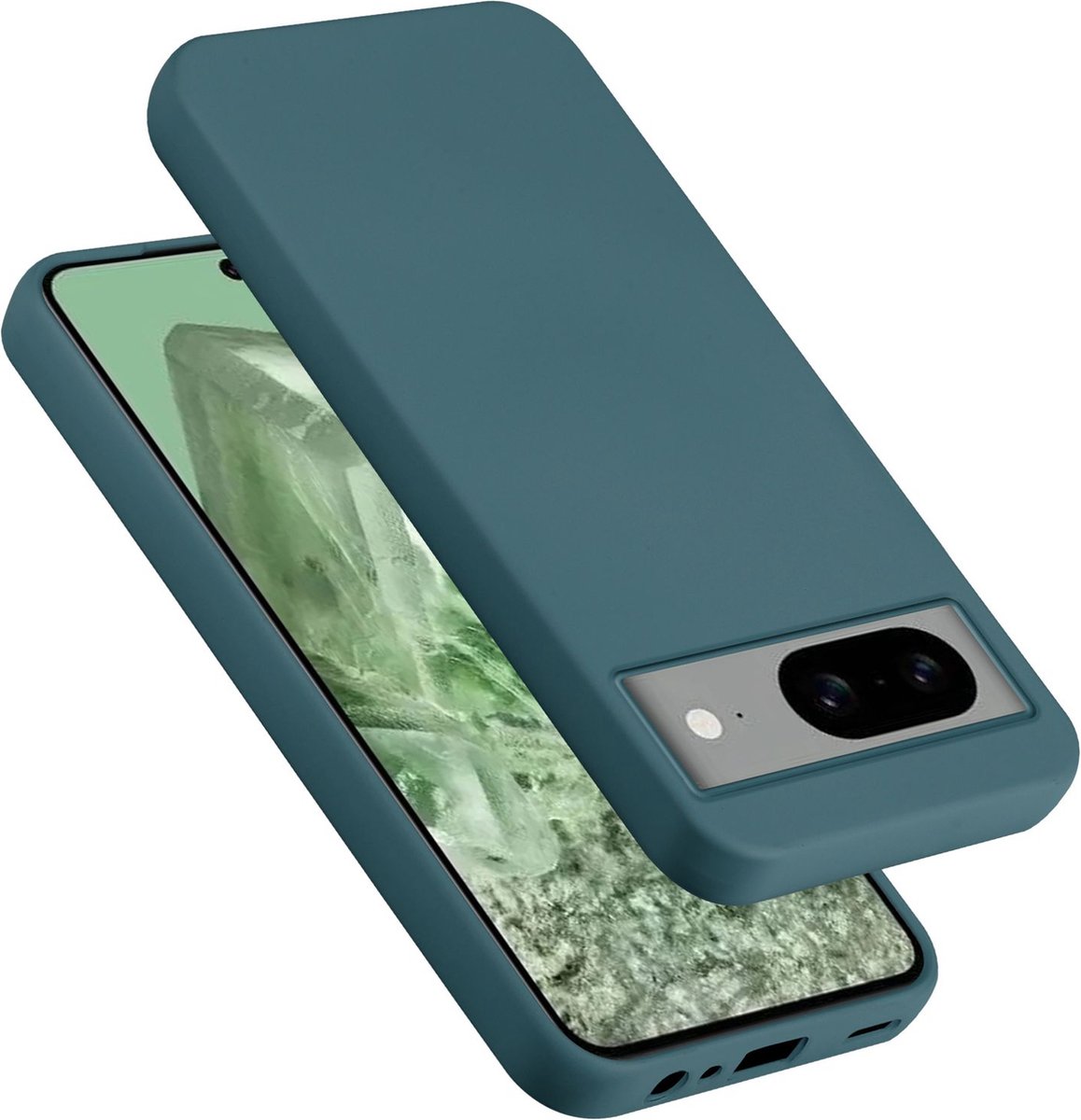 Cadorabo Hoesje geschikt voor Google PIXEL 8 in LIQUID GROEN - Beschermhoes gemaakt van flexibel TPU silicone Case Cover