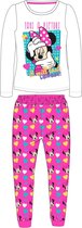 Disney Minnie Mouse Pyjama Katoen Wit/Roze Maat 122