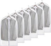 SVUPUE Kledingzak, pak lang, 6 stuks kledingzakken, kledinghoezen lang, voor het opbergen van overhemden, rokken en pakken, 60 x 100 cm