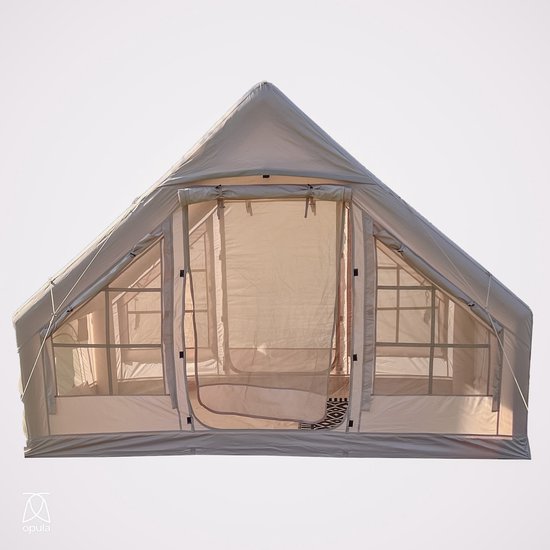 Foto: Opula tents nomad nest 3 100 opblaasbare glamping tent sand 3 personen 2 x 3 x 2 1 meter lxbxh doek 420d oxford 35 katoen 65 polyester vloer dik pvc kuipzeil