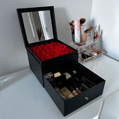La Rose Make up Opbergdoos - Make up Organizer - make up koffer met Ruime Vakken - Skincare Organizer - Cosmetica Opbergdoos - Beauty en Parfum Organizer voor Meisjes