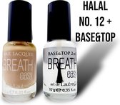 Halal Nagellak - BreathEasy - nagellak no. 12 + Base&Top - waterdoorlatend - luchtdoorlatend - Halal - Combideal