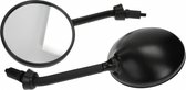 Mezoly spiegelset kort model Vespa LX, GTS mat zwart (zware uitvoering) - scooter spiegels - brommer spiegel - motor spiegels