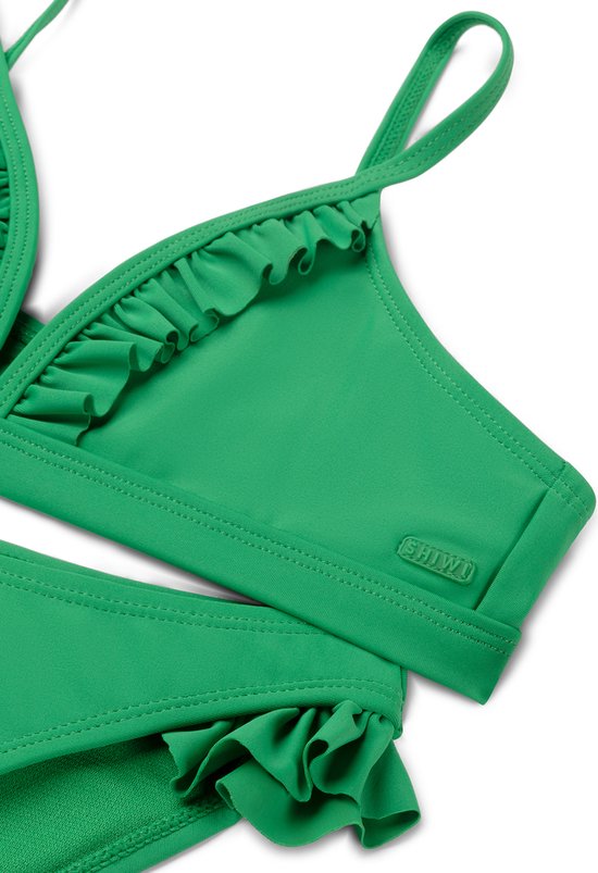 Shiwi Bikini set BLAKE FIXED TRIANGLE SET RUFFLE - tropic green - 122/128
