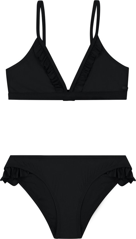 Shiwi Bikini set BLAKE FIXED TRIANGLE SET RUFFLE - black - 158/164