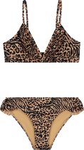 Shiwi Bikini set BLAKE FIXED TRIANGLE SET RUFFLE - beige mixed animal - 122/128