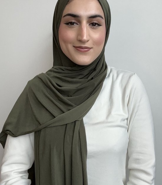 Hijab Premium Jersey Green - Sjaal - Hoofddoek - Turban - Jersey Scarf - Sjawl - Dames hoofddoek - Islam