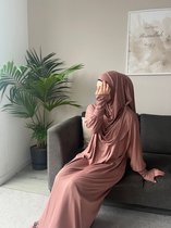 Gebedskleding Rose Taupe - Sjaal - Hoofddoek - Turban - Jersey Scarf - Sjawl - Dames hoofddoek - Islam