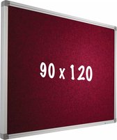 Prikbord Camira stof PRO Swanson - Aluminium frame - Eenvoudige montage - Punaises - Rood - Prikborden - 90x120cm