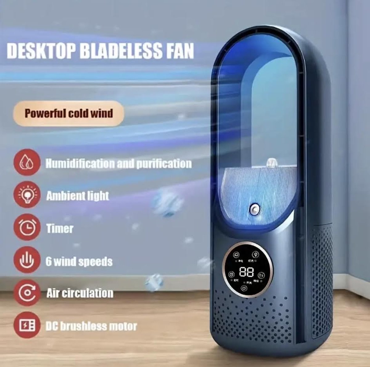Mobiele airconditioning, 5-in-1, mini-luchtkoeler met waterkoeling en Mobiele airconditioning, 5-in-1, mini-luchtkoeler met waterkoeling en